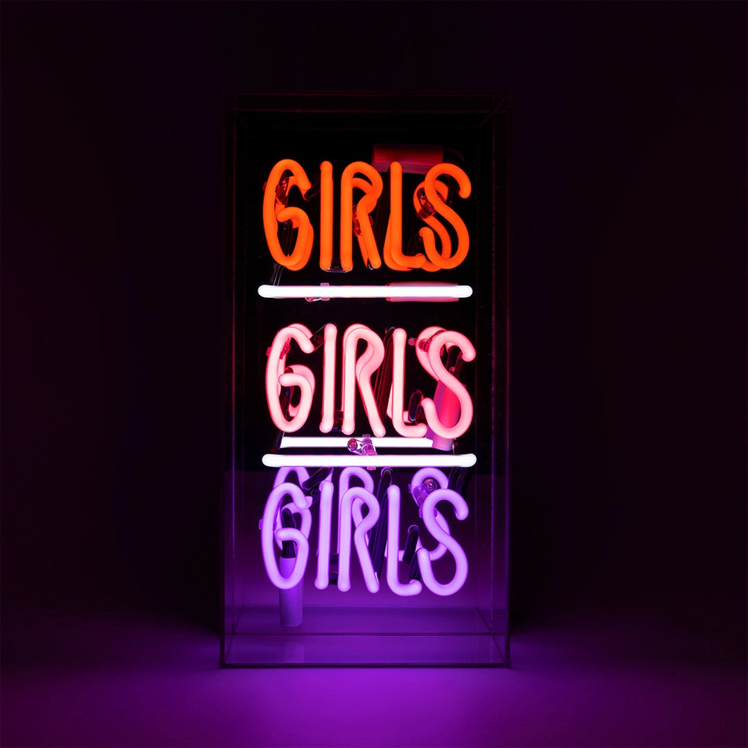 Locomocean - 'Girls, Girls, Girls' Acrylic Box Neon Light