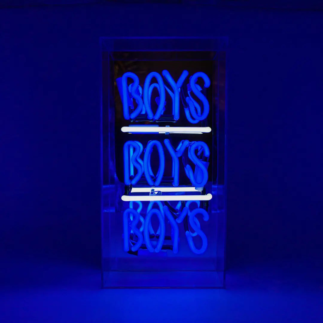 Locomocean - 'Boys, Boys, Boys' Acrylic Box Neon Light