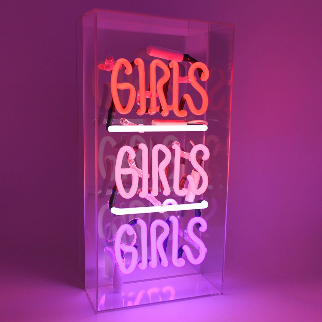 Locomocean - 'Girls, Girls, Girls' Acrylic Box Neon Light