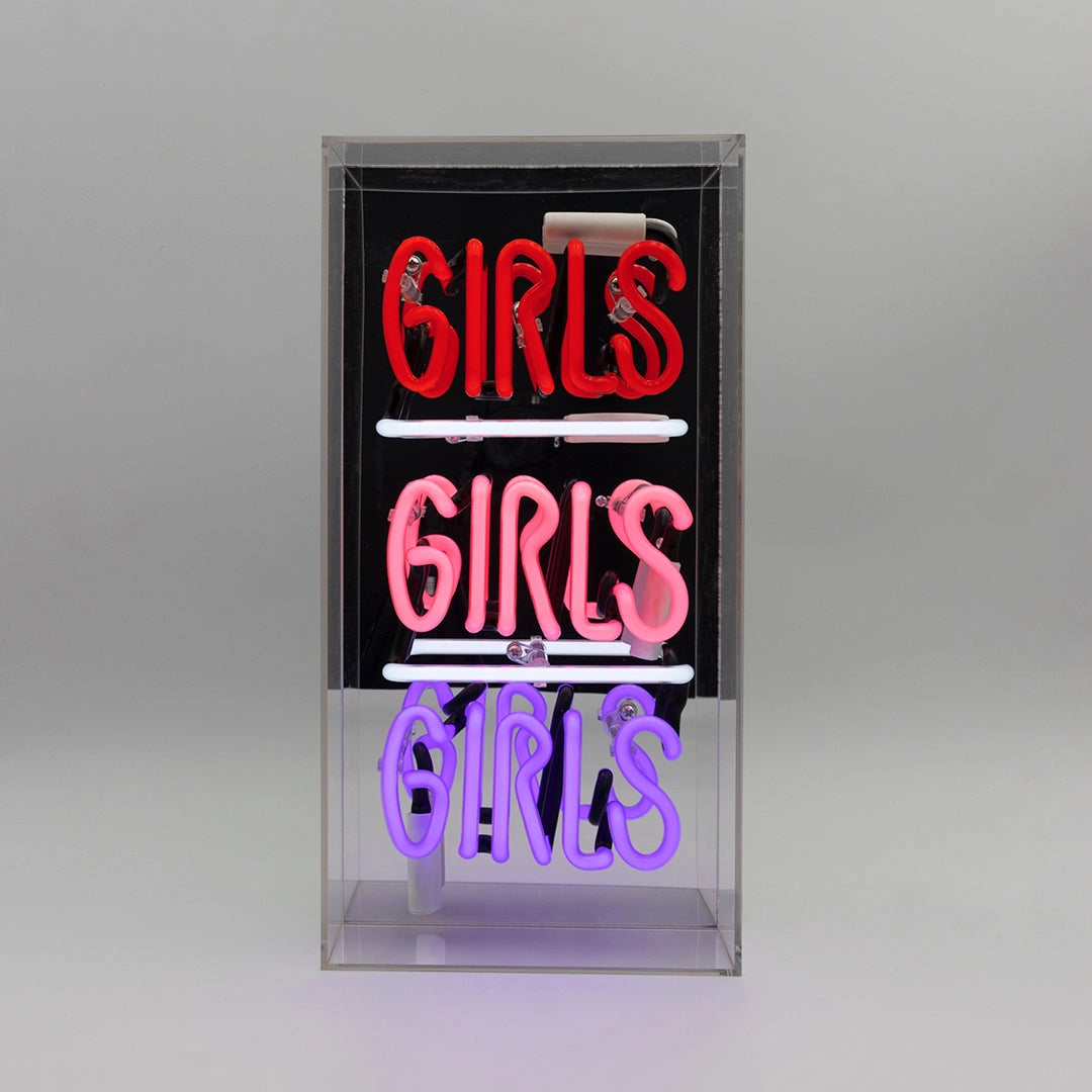 Locomocean - 'Girls, Girls, Girls' Acrylic Box Neon Light