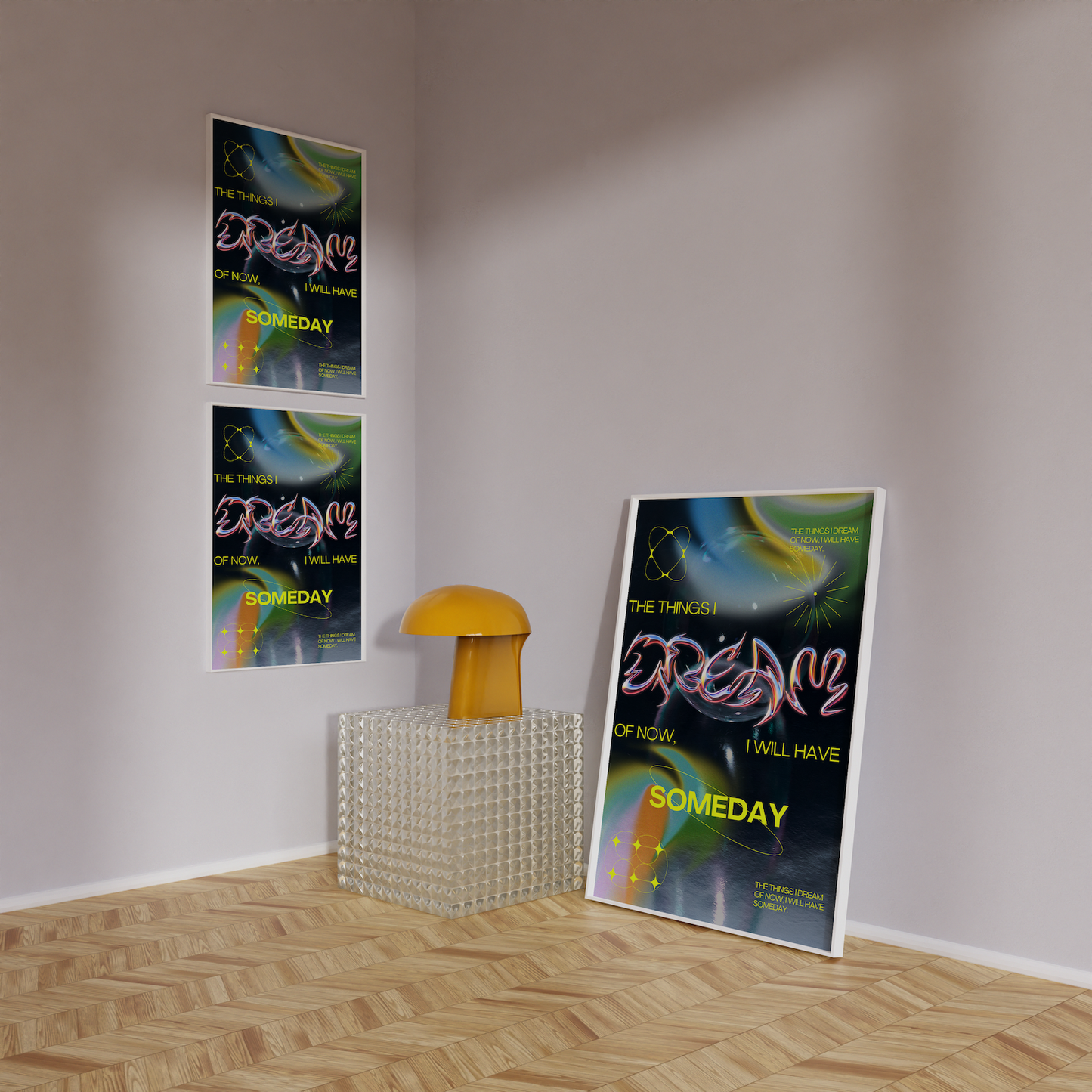Chrome Style Graffiti - Motivational Art Posters (Set of 3)
