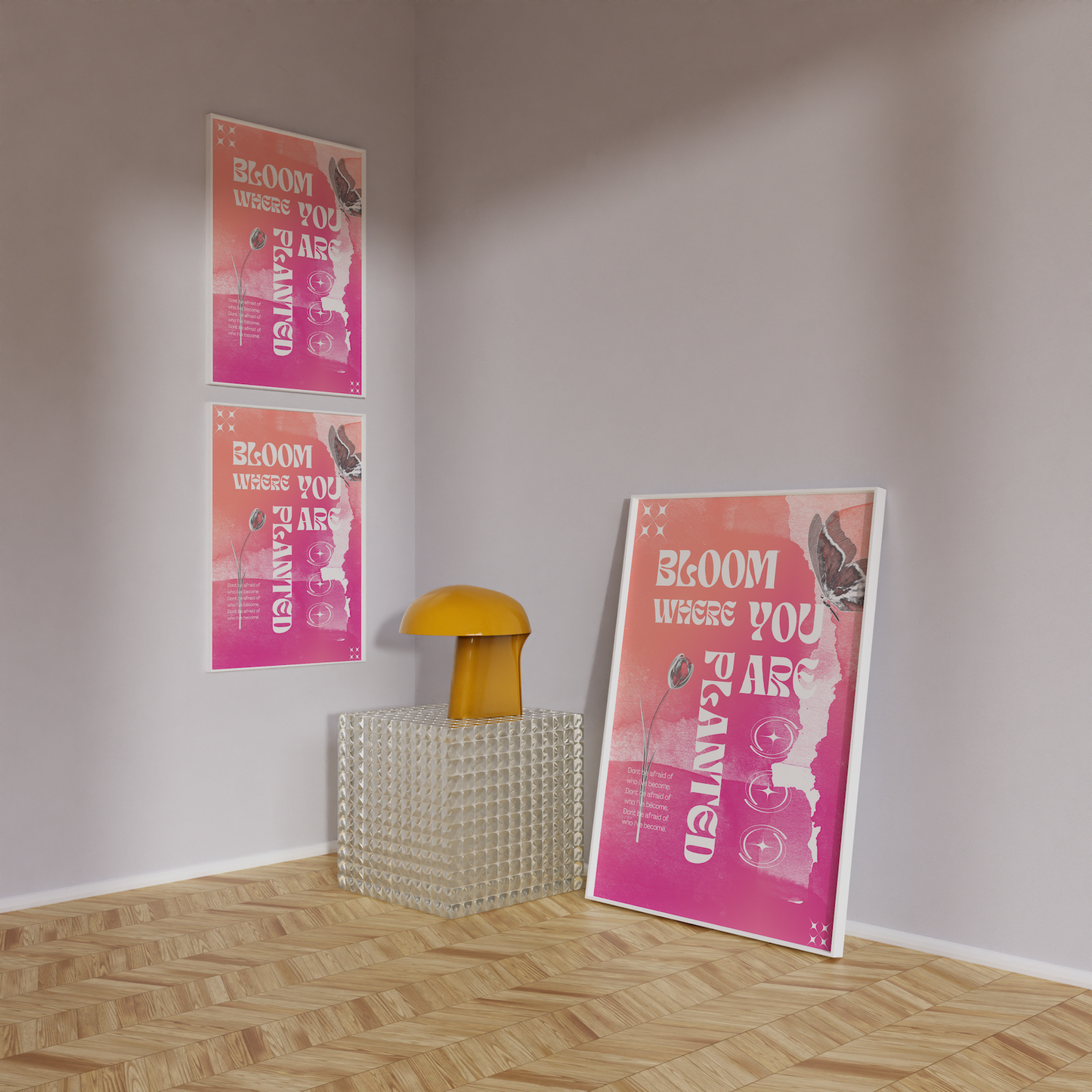 Chrome Style Graffiti - Motivational Art Posters (Set of 3)