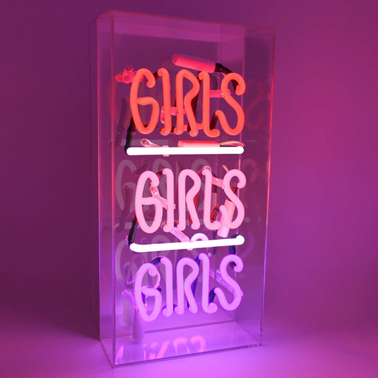 Locomocean - 'Girls, Girls, Girls' Acrylic Box Neon Light