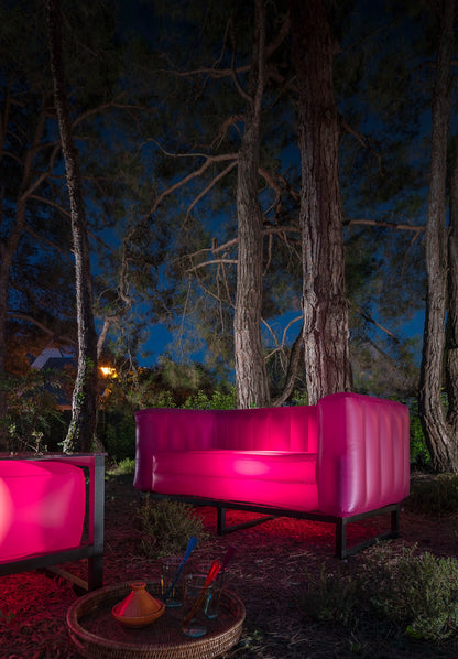 MOJOW - Luminous Pink Aluminum Sofa