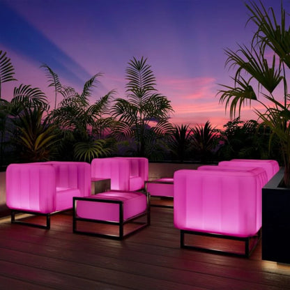 MOJOW - Luminous Pink Aluminum Sofa