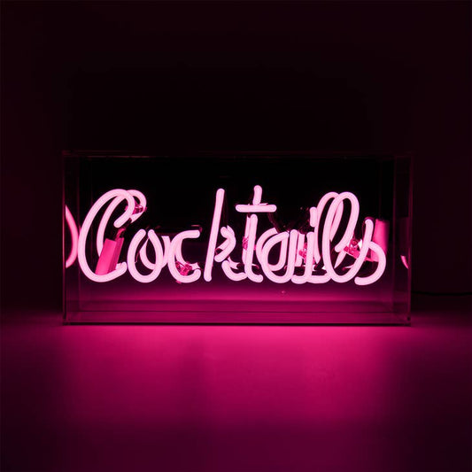 Locomocean - 'Cocktails' Acrylic Box Neon Light