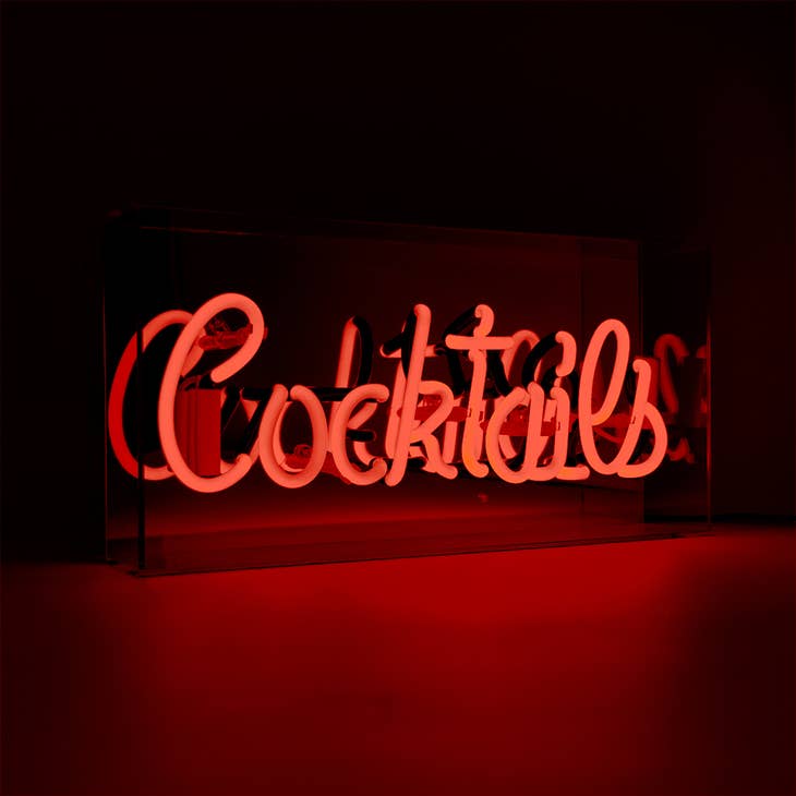 Locomocean - 'Cocktails' Acrylic Box Neon Light